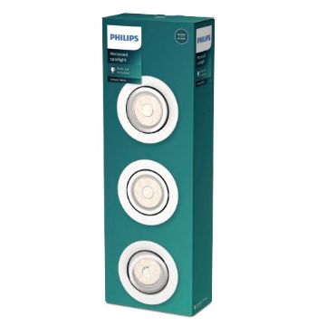 Set spoturi albe incastrate Philips Enneper 3x5.5W PC02620