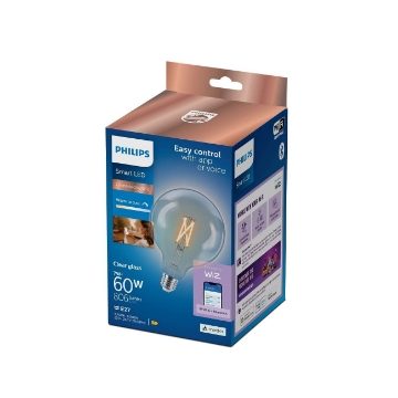 Bec LED Philips Smart Filament E27 G125 7W 806lm Tunable White